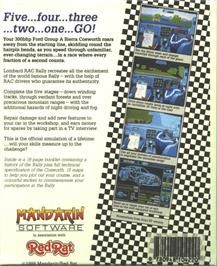 Box back cover for Lombard RAC Rally on the Commodore Amiga.