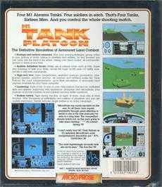 Box back cover for M1 Tank Platoon on the Commodore Amiga.