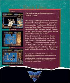 Box back cover for Magic Lines on the Commodore Amiga.