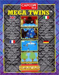 Box back cover for Mega Twins on the Commodore Amiga.