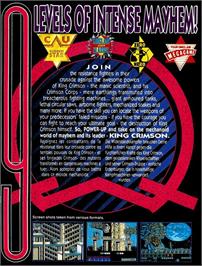 Box back cover for Midnight Resistance on the Commodore Amiga.