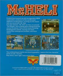 Box back cover for Mr. Heli on the Commodore Amiga.