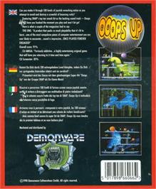 Box back cover for Ooops Up on the Commodore Amiga.