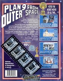 Box back cover for Plan 9 From Outer Space on the Commodore Amiga.