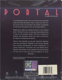 Box back cover for Portal on the Commodore Amiga.