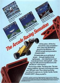 Box back cover for Power Drift on the Commodore Amiga.
