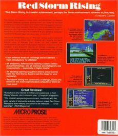 Box back cover for Red Storm Rising on the Commodore Amiga.