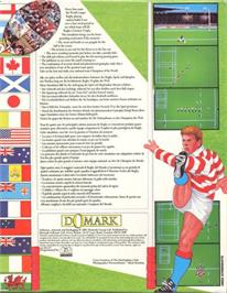 Box back cover for Rugby: The World Cup on the Commodore Amiga.