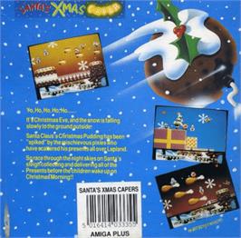 Box back cover for Santa's Xmas Caper on the Commodore Amiga.