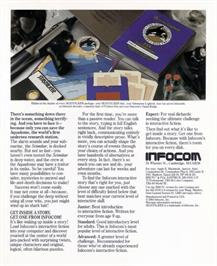 Box back cover for Seastalker on the Commodore Amiga.