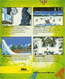 Box back cover for Ski or Die on the Commodore Amiga.
