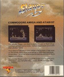 Box back cover for Slayer on the Commodore Amiga.