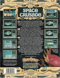 Box back cover for Space Crusade on the Commodore Amiga.