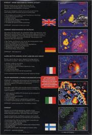 Box back cover for Star Dust on the Commodore Amiga.