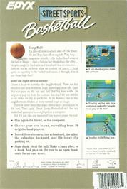 Box back cover for Street Sports Basketball on the Commodore Amiga.