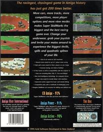 Box back cover for Super Skidmarks on the Commodore Amiga.