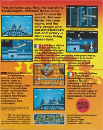 Box back cover for Switchblade 2 on the Commodore Amiga.
