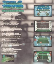Box back cover for Table Tennis Simulation on the Commodore Amiga.