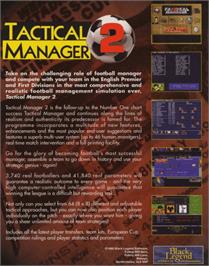 Box back cover for Tactical Manager 2 on the Commodore Amiga.