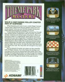 Box back cover for Theme Park Mystery on the Commodore Amiga.