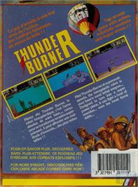 Box back cover for Thunder Burner on the Commodore Amiga.