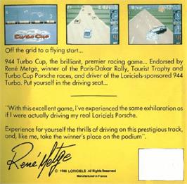Box back cover for Turbo Cup on the Commodore Amiga.