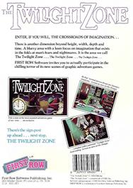 Box back cover for Twilight Zone on the Commodore Amiga.