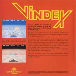 Box back cover for Vindex on the Commodore Amiga.