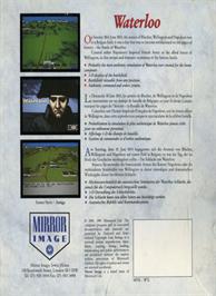 Box back cover for Waterloo on the Commodore Amiga.