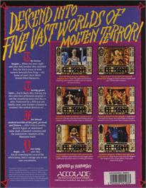 Box back cover for Waxworks on the Commodore Amiga.