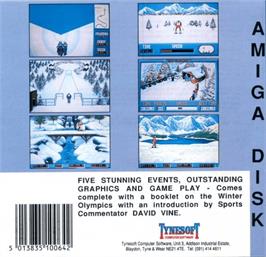 Box back cover for Winter Challenge: World Class Competition on the Commodore Amiga.