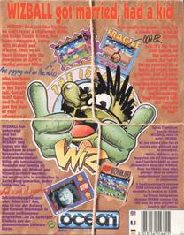 Box back cover for Wizkid: The Story of Wizball 2 on the Commodore Amiga.