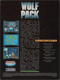 Box back cover for WolfPack on the Commodore Amiga.