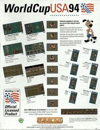 Box back cover for World Cup USA '94 on the Commodore Amiga.