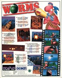 Box back cover for Worms on the Commodore Amiga.