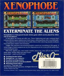 Box back cover for Xenophobe on the Commodore Amiga.