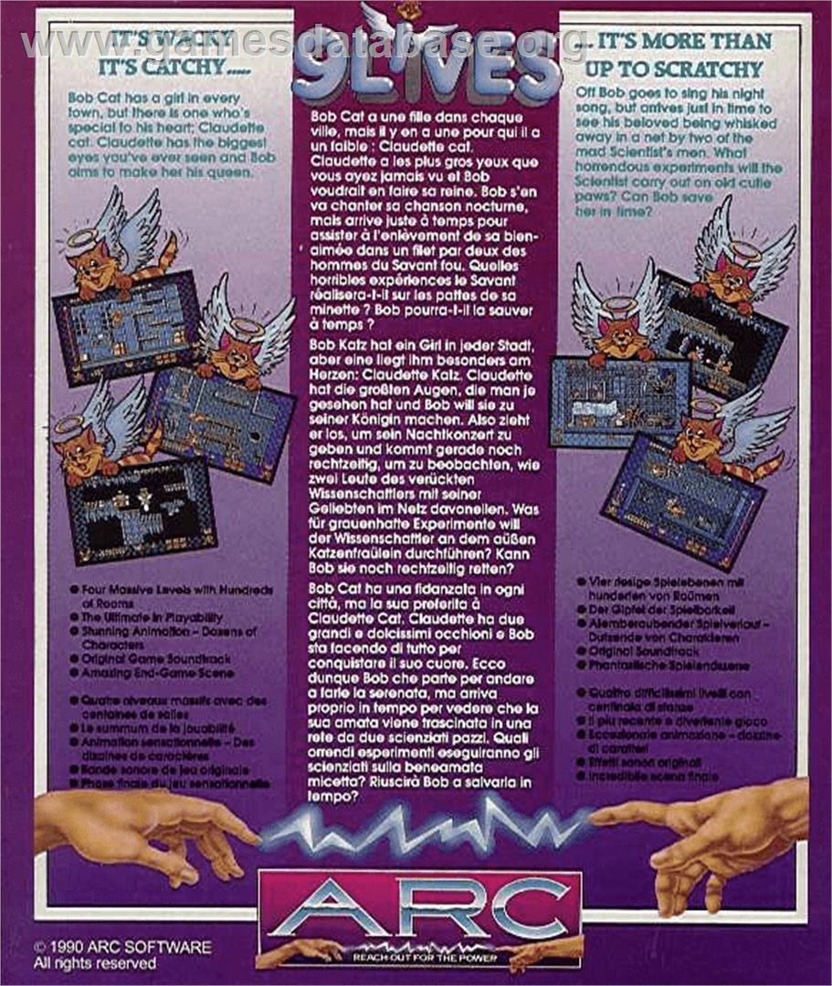 9 Lives - Commodore Amiga - Artwork - Box Back
