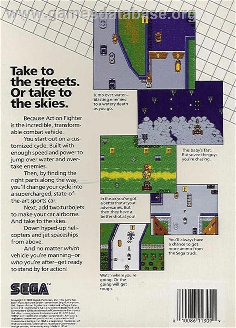 Action Fighter - Commodore Amiga - Artwork - Box Back