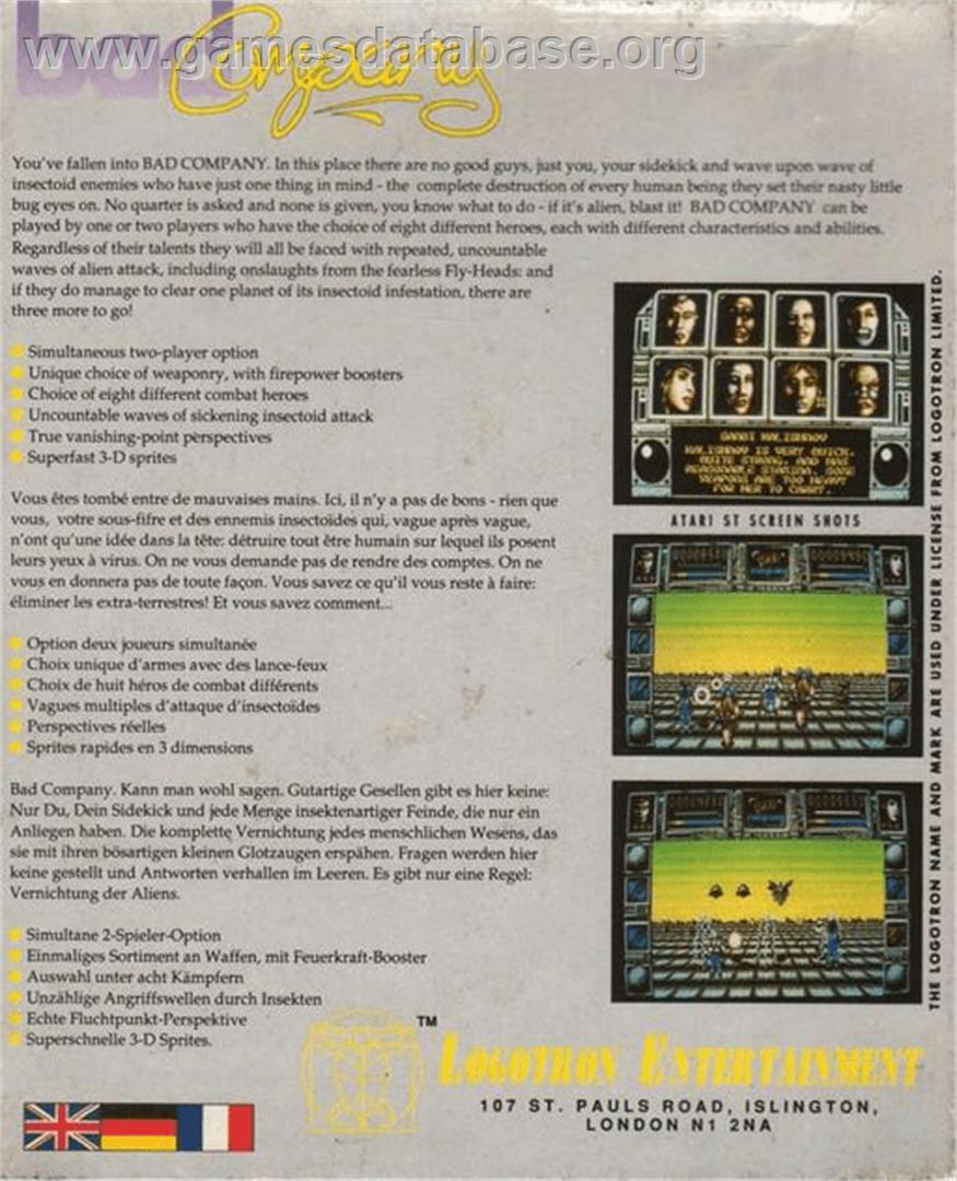 Bad Company - Commodore Amiga - Artwork - Box Back