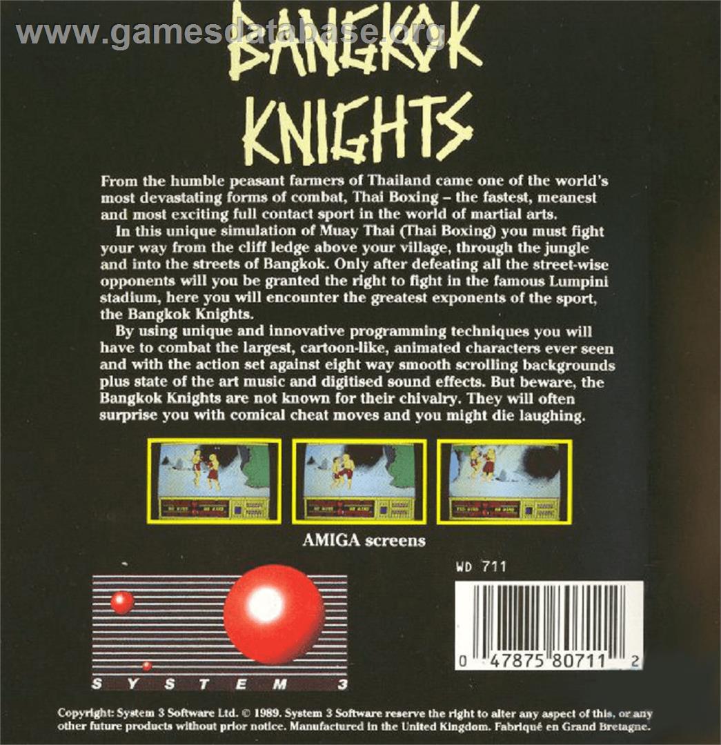Bangkok Knights - Commodore Amiga - Artwork - Box Back
