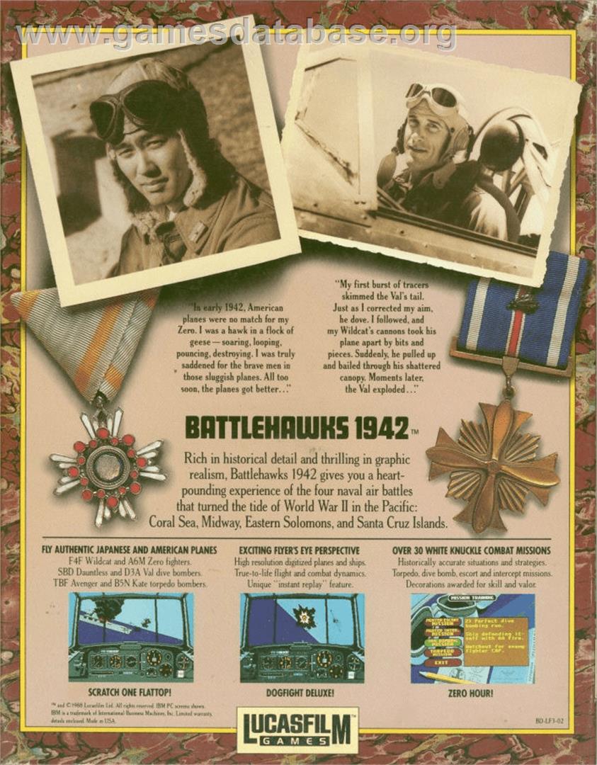 Battlehawks 1942 - Commodore Amiga - Artwork - Box Back