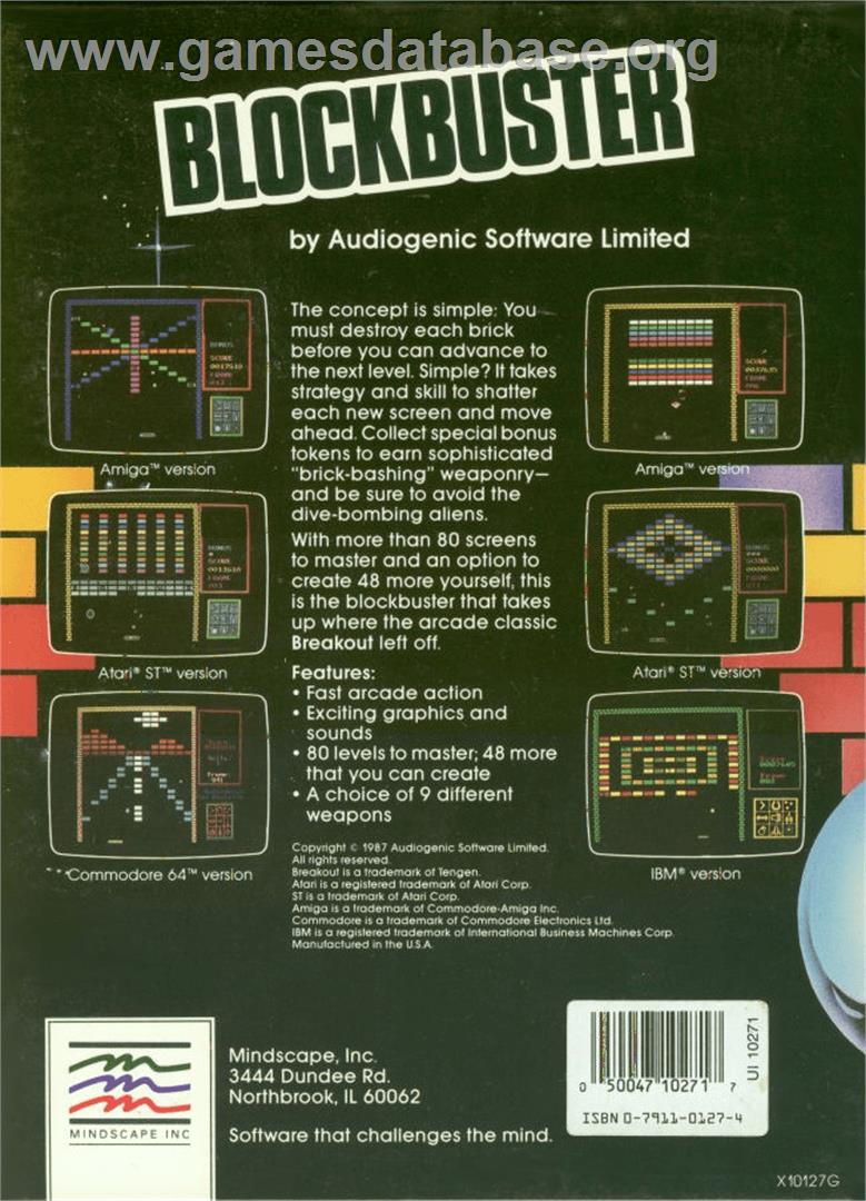 Blockbuster - Commodore Amiga - Artwork - Box Back