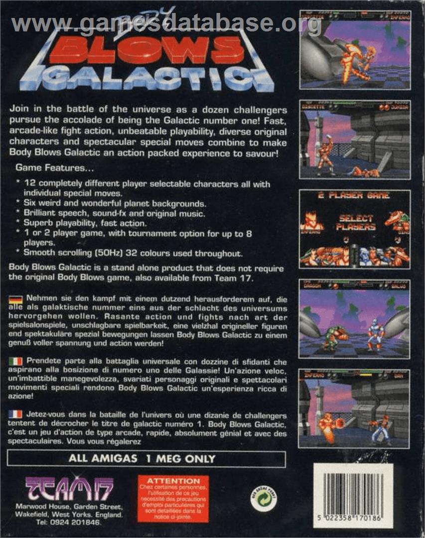Body Blows Galactic - Commodore Amiga - Artwork - Box Back