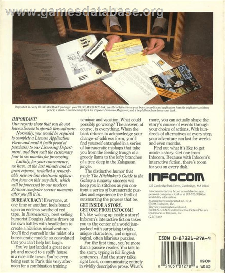 Bureaucracy - Commodore Amiga - Artwork - Box Back