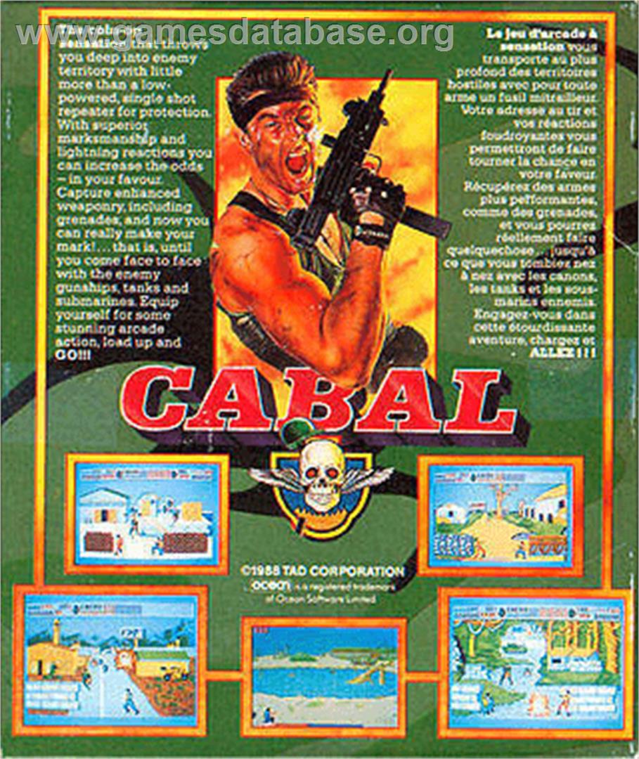 Cabal - Commodore Amiga - Artwork - Box Back