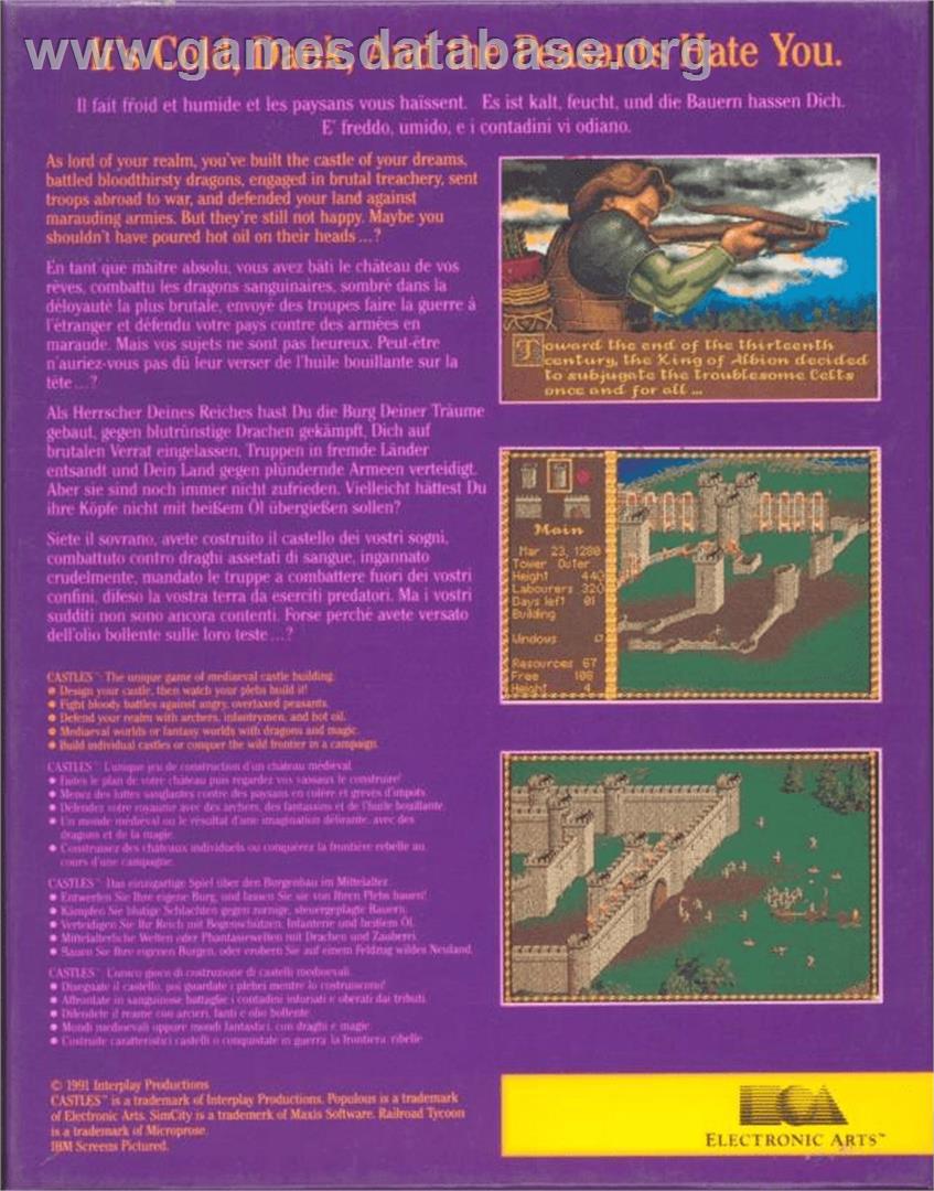Castles: The Northern Campaign - Commodore Amiga - Artwork - Box Back