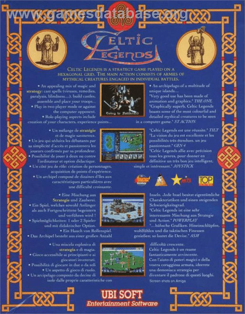 Celtic Legends - Commodore Amiga - Artwork - Box Back