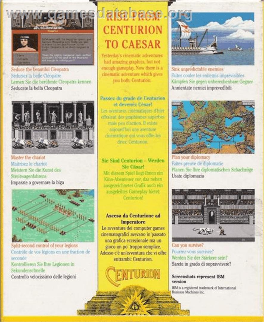 Centurion: Defender of Rome - Commodore Amiga - Artwork - Box Back