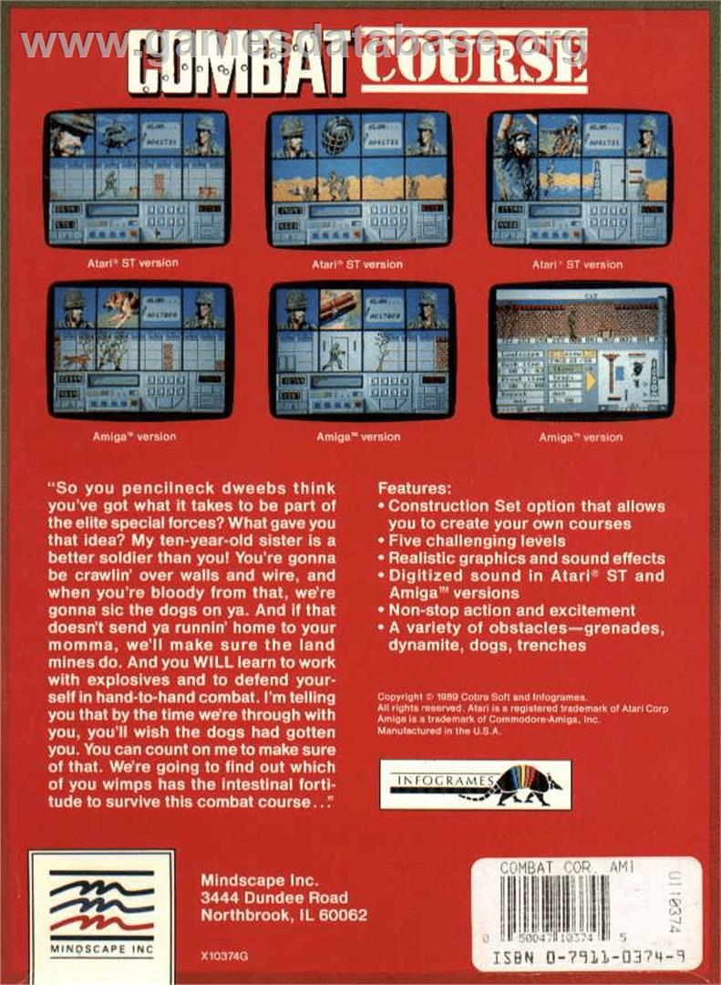 Combat Course - Commodore Amiga - Artwork - Box Back