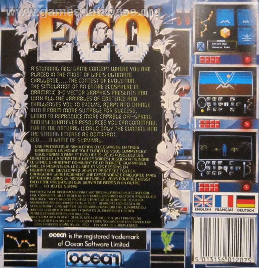 Eco - Commodore Amiga - Artwork - Box Back